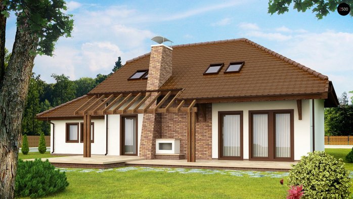 Проєкт будинку U67 - З мансардним поверхом дома в Україні