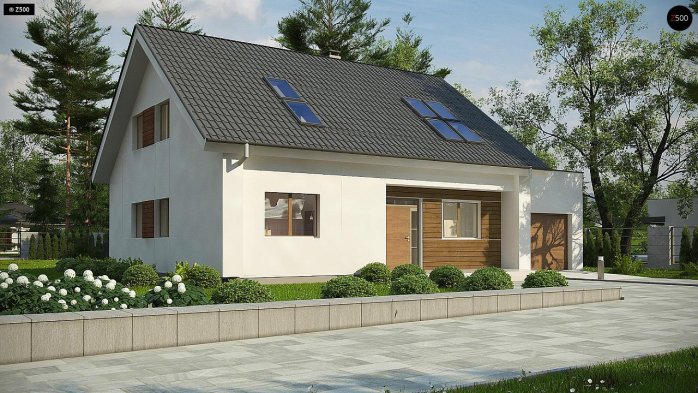 Проєкт будинку U266 A - З мансардним поверхом дома в Україні