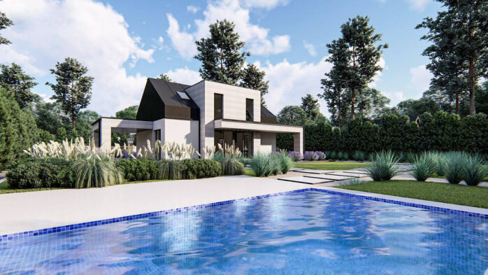 Проект дома U420 - 4 С мансардным этажом дома в Украине