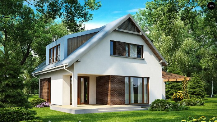 Проєкт будинку Ux23 - З мансардним поверхом дома в Україні