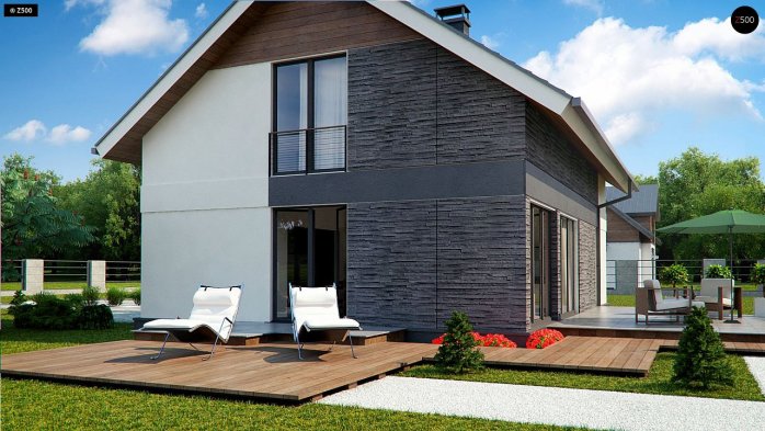 Проєкт будинку U394 - З мансардним поверхом дома в Україні