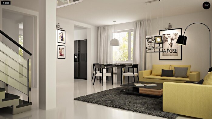 Проект дома U119 - 5 С мансардным этажом дома в Украине