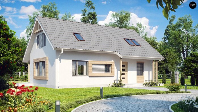 Проект дома U111 - 2 С мансардным этажом дома в Украине