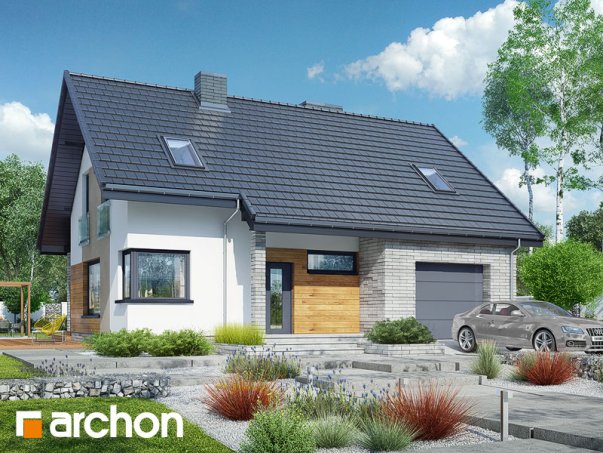 Проект дома Дом в журавках (A) - 1 С мансардным этажом дома в Украине