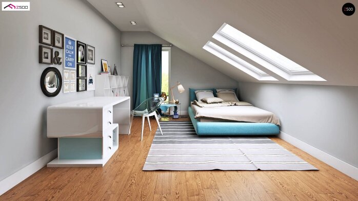 Проєкт будинку U128 - З мансардним поверхом дома в Україні