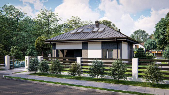 Проект дома U482 - 2 С мансардным этажом дома в Украине