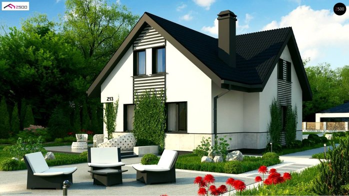 Проект дома U13 - 5 С мансардным этажом дома в Украине