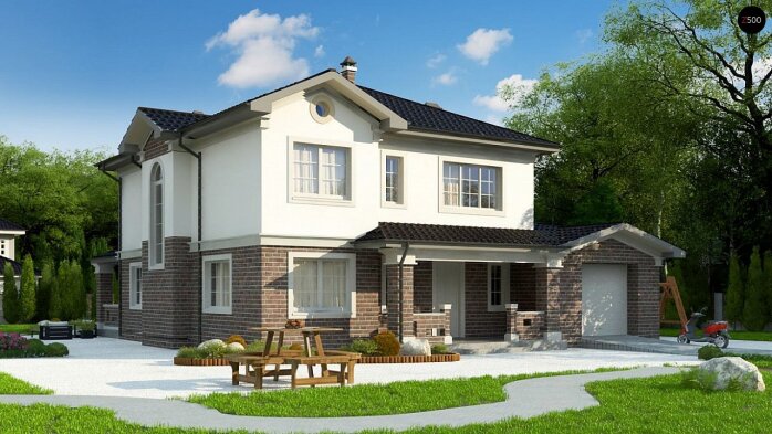 Проект дома Uu2 L + - 2 Двухэтажные дома в Украине