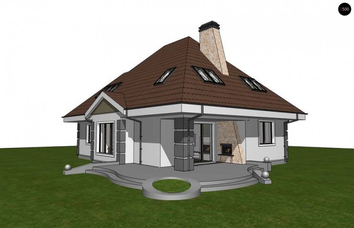 Проєкт будинку U48 bG - З мансардним поверхом дома в Україні