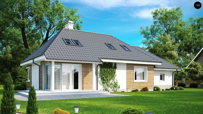 Проект дома U105 - 1 С мансардным этажом дома в Украине