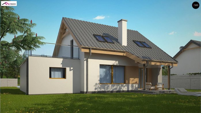 Проект дома U146 GP - 5 С мансардным этажом дома в Украине