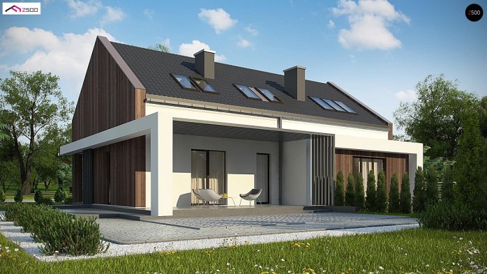 Проект дома U346 - 5 С мансардным этажом дома в Украине