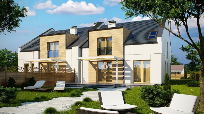 Проєкт будинку Ub13 - З мансардним поверхом дома в Україні