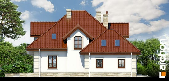 Проєкт будинку Будинок під туями вер.2 - З мансардним поверхом дома в Україні