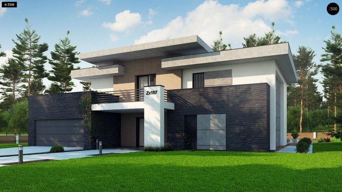 Проєкт будинку Ux107 - Двоповерхові дома в Україні