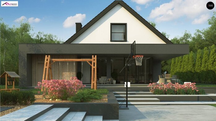 Проект дома U456 - 4 С мансардным этажом дома в Украине