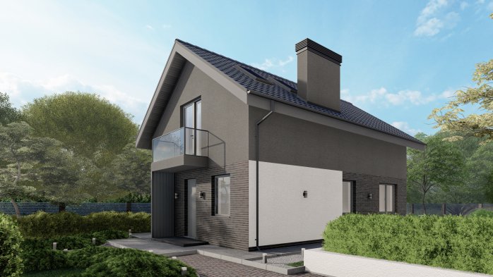 Проект дома Db 15 - 2 С мансардным этажом дома в Украине