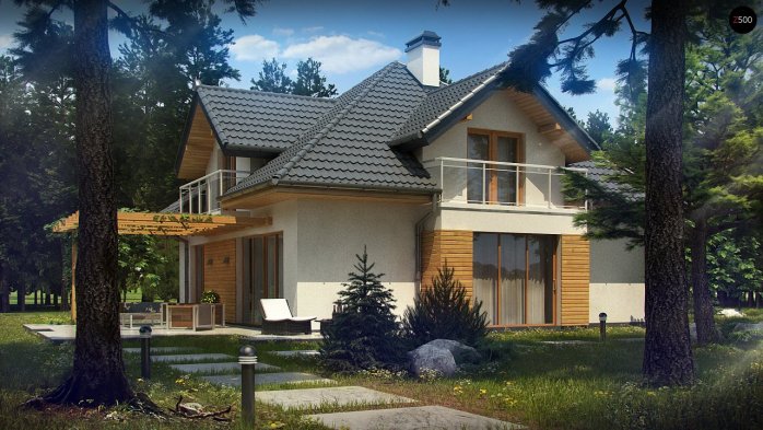 Проєкт будинку U270 - З мансардним поверхом дома в Україні