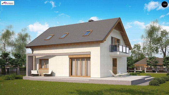 Проект дома U255 B pc - 2 С мансардным этажом дома в Украине