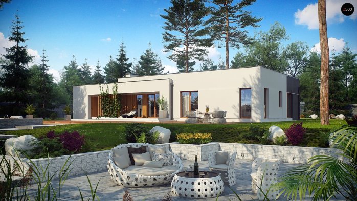 Проект дома Ux102 - 4 Одноэтажные дома в Украине