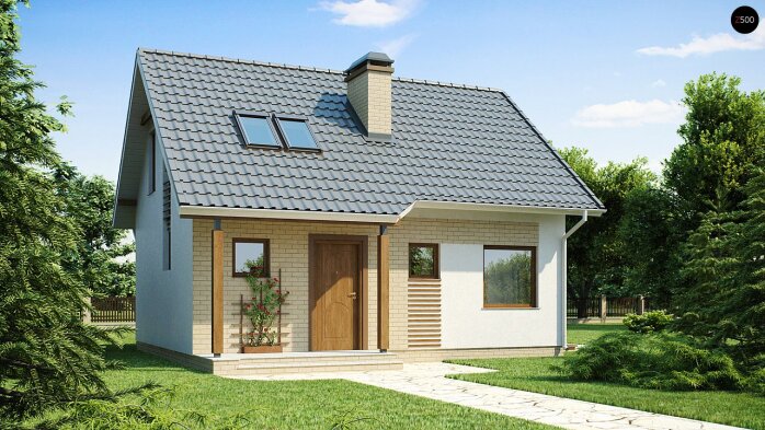 Проєкт будинку U71 - З мансардним поверхом дома в Україні