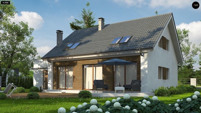 Проєкт будинку U266 A - З мансардним поверхом дома в Україні