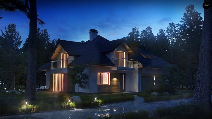 Проєкт будинку U270 - З мансардним поверхом дома в Україні