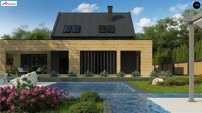 Проект дома Ux156 - 6 С мансардным этажом дома в Украине