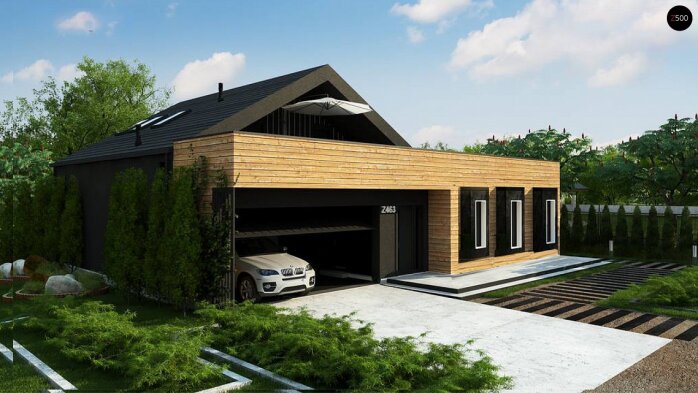 Проект дома U463 - 1 С мансардным этажом дома в Украине