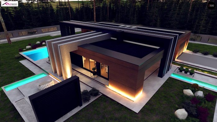 Проєкт будинку Ux158 - Одноповерхові дома в Україні