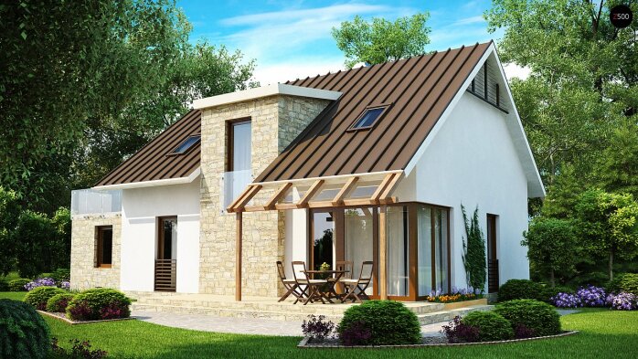 Проект дома U127 - 2 С мансардным этажом дома в Украине