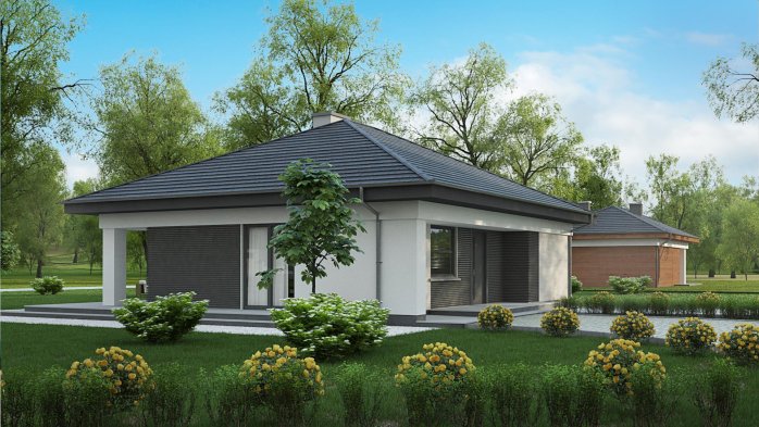 Проект дома U332 D v1 - 6 Одноэтажные дома в Украине