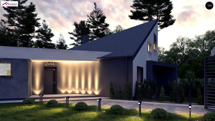 Проект дома Ux94 - 1 С мансардным этажом дома в Украине