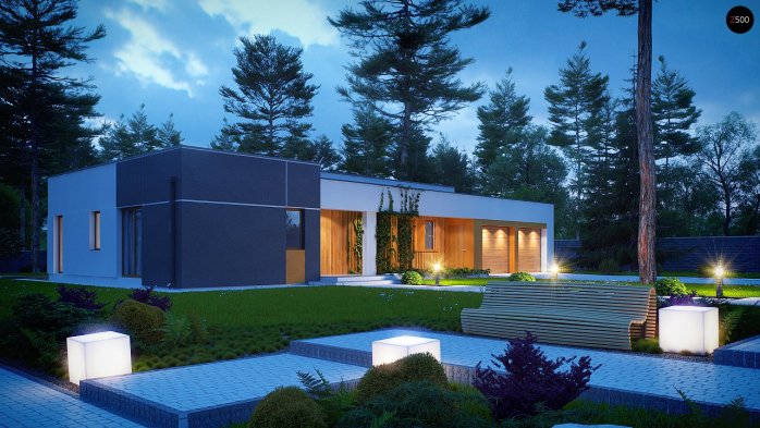 Проект дома Ux102 - 9 Одноэтажные дома в Украине