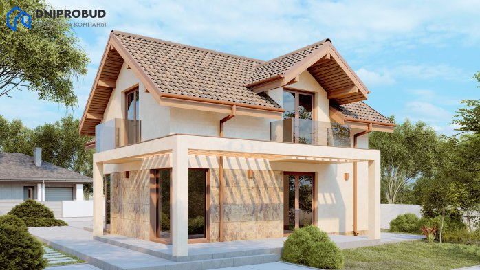 Проект дома DB 56 - 4 С мансардным этажом дома в Украине