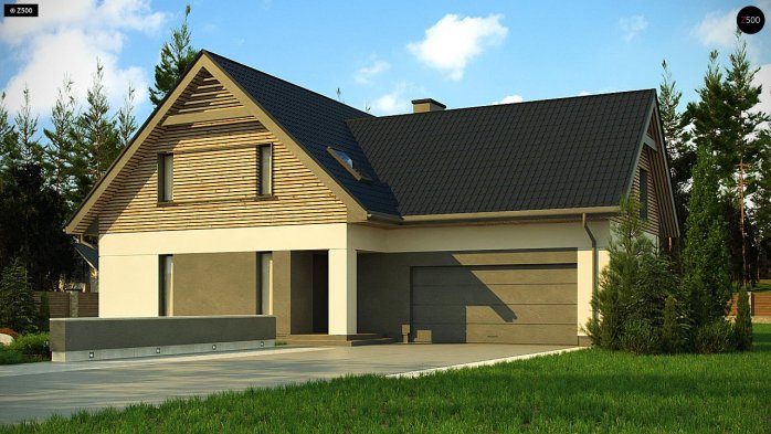 Проєкт будинку U359 - З мансардним поверхом дома в Україні