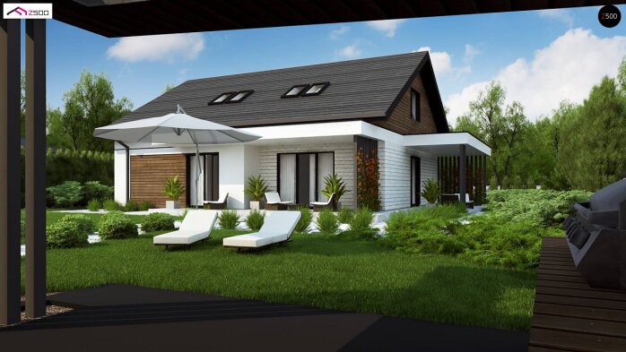 Проект дома U462 - 2 С мансардным этажом дома в Украине