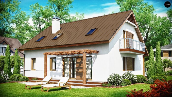 Проект дома U133 - 2 С мансардным этажом дома в Украине