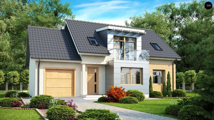 Проєкт будинку U126 - З мансардним поверхом дома в Україні