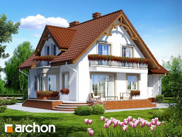 Проект дома Дом в тамарисках 2 вер.2 - 2 С мансардным этажом дома в Украине