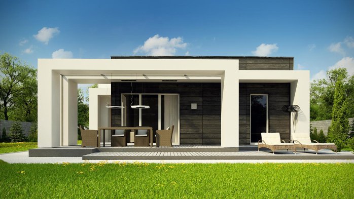 Проект дома Ux69 v1 - 9 Одноэтажные дома в Украине
