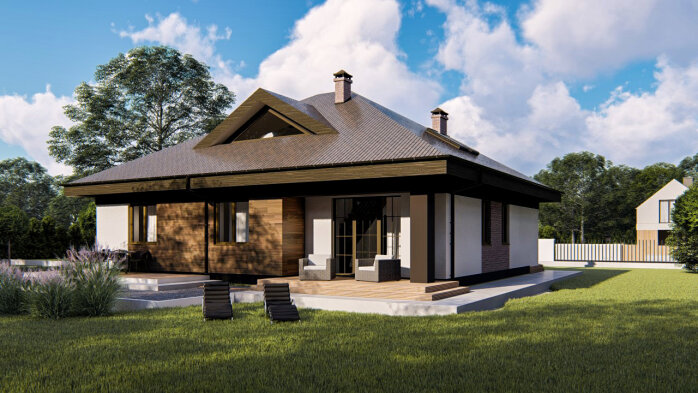 Проект дома Uu230 - 4 С мансардным этажом дома в Украине