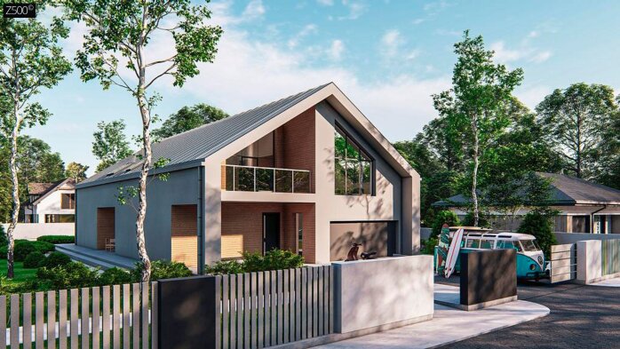 Проект дома U558 el - 1 С мансардным этажом дома в Украине