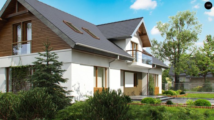 Проект дома U247 - 2 С мансардным этажом дома в Украине