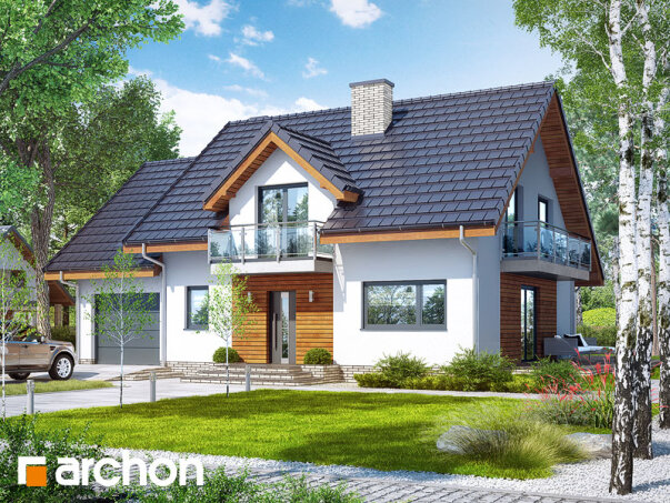 Проєкт будинку Будинок в червоних кущах - З мансардним поверхом дома в Україні