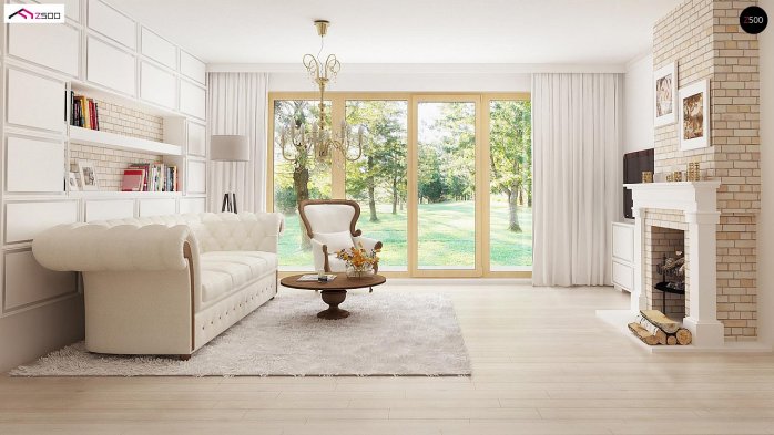 Проект дома U2 L + w - 3 Одноэтажные дома в Украине