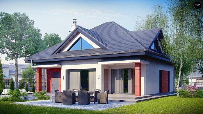 Проєкт будинку U278 - З мансардним поверхом дома в Україні