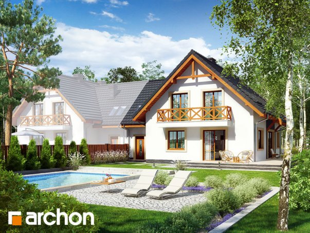 Проект дома Дом под фисташковым деревом 2(Б) вер.2 - 2 С мансардным этажом дома в Украине