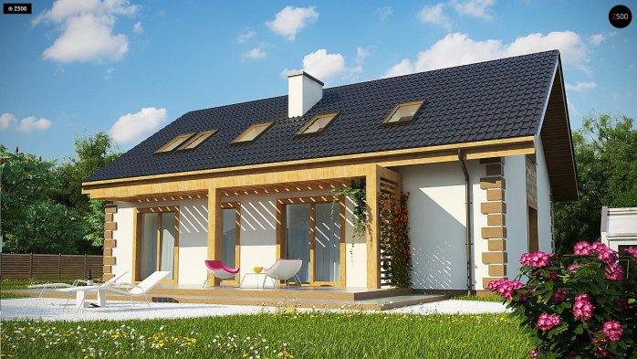 Проект дома U343 - 2 С мансардным этажом дома в Украине