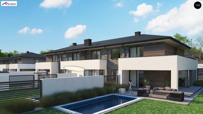 Проект дома Ub23 - 4 Двухэтажные дома в Украине